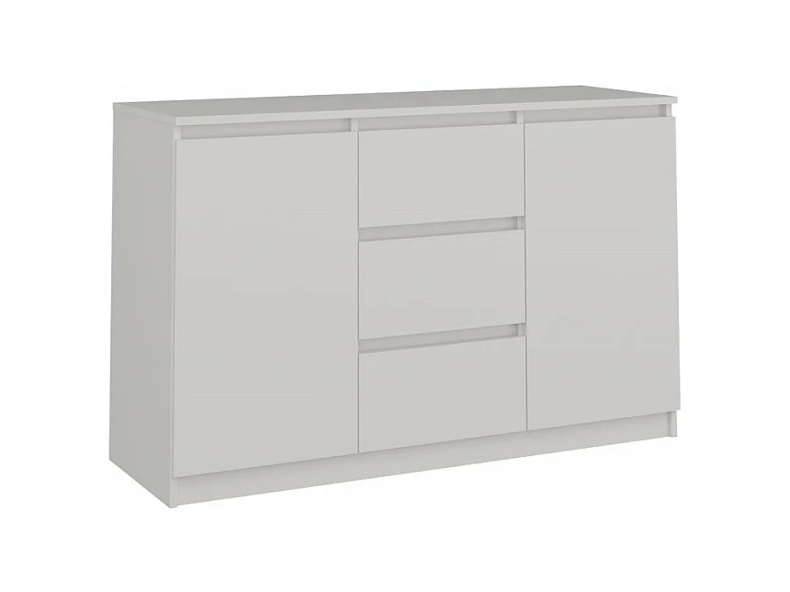 Komoda Malwa 2D3S | Biała | 120x40x75 cm | 2 Drzwi 3 Szuflady
