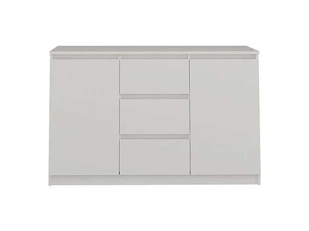 Komoda Malwa 2D3S | Biała | 120x40x75 cm | 2 Drzwi 3 Szuflady