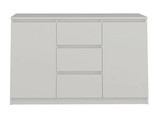 Komoda Malwa 2D3S | Biała | 120x40x75 cm | 2 Drzwi 3 Szuflady