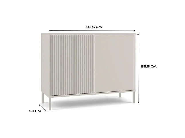 KAMARO 2D SLIM/SMOOTH KASCHMIR Commode Rainurée + Classique Lattes frontales