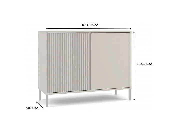 KAMARO 2D SLIM/SMOOTH KASCHMIR Commode Rainurée + Classique Lattes frontales