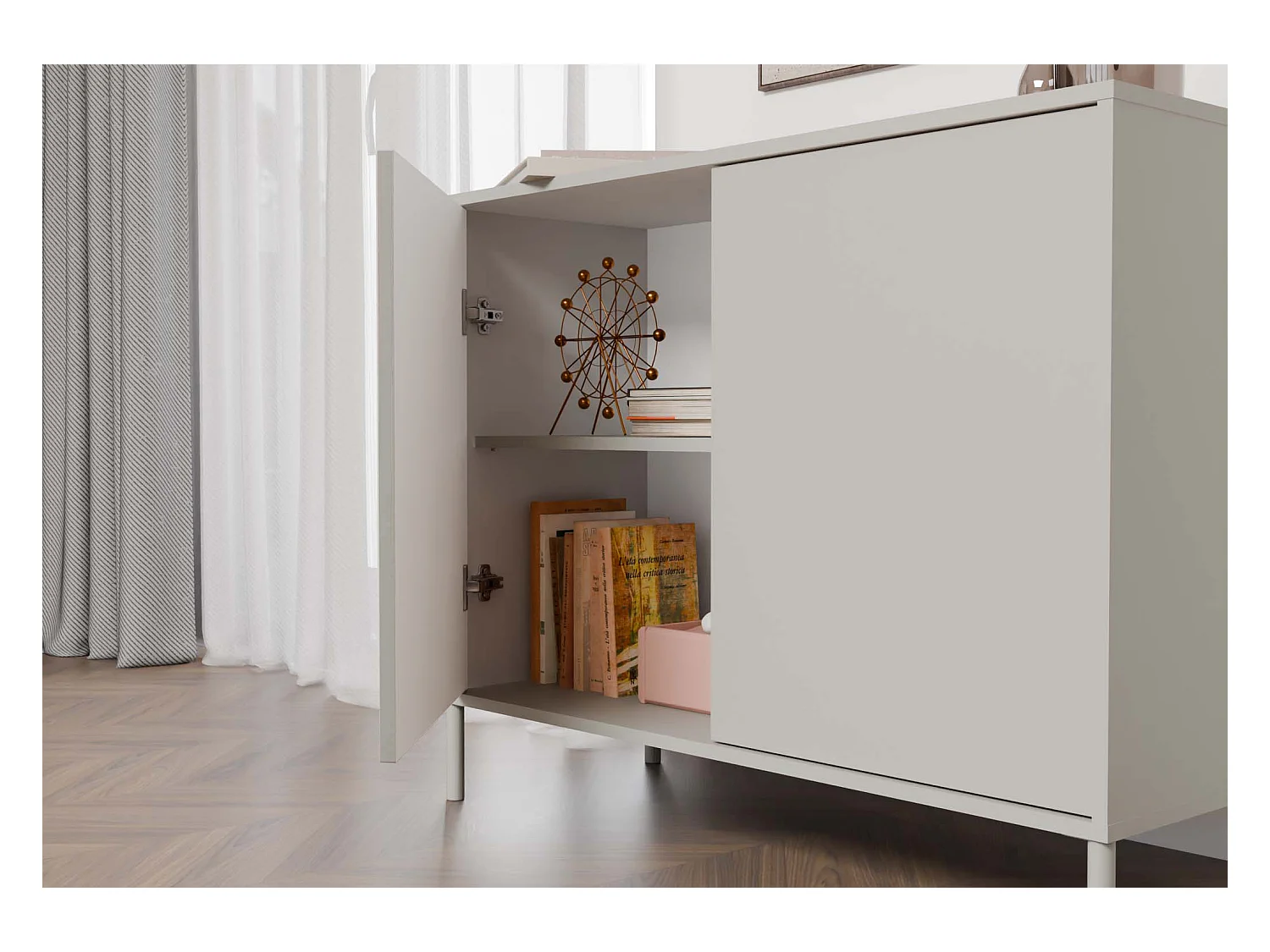 KAMARO 2D SLIM/SMOOTH KASCHMIR Commode Rainurée + Classique Lattes frontales