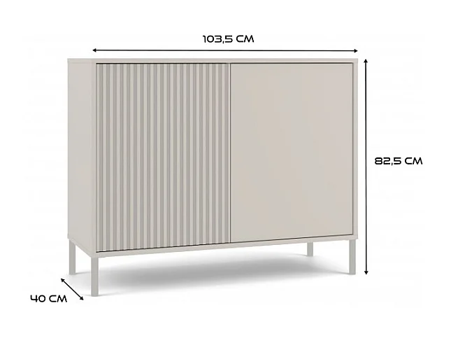 Komoda KAMARO 2D Slim |  Kaszmir | 104x40x82,5 cm | Nowoczesna