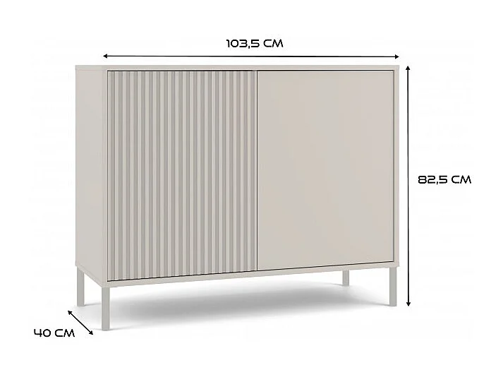 Komoda KAMARO 2D Slim |  Kaszmir | 104x40x82,5 cm | Nowoczesna