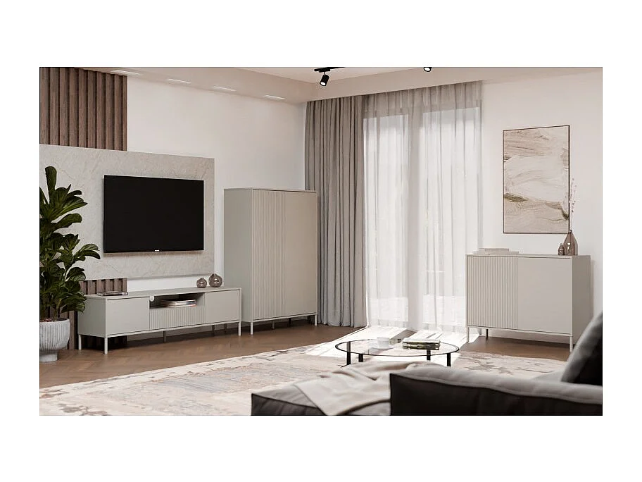 Komoda KAMARO 2D Slim |  Kaszmir | 104x40x82,5 cm | Nowoczesna