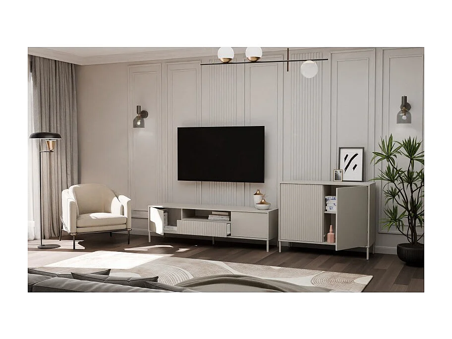 Komoda KAMARO 2D Slim |  Kaszmir | 104x40x82,5 cm | Nowoczesna