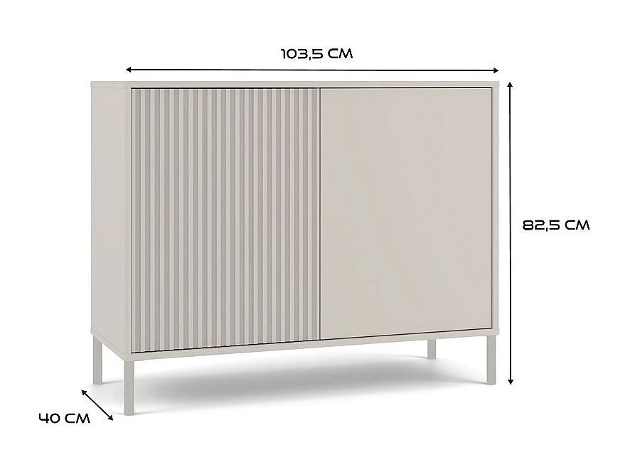 Komoda KAMARO 2D Slim |  Kaszmir | 104x40x82,5 cm | Nowoczesna