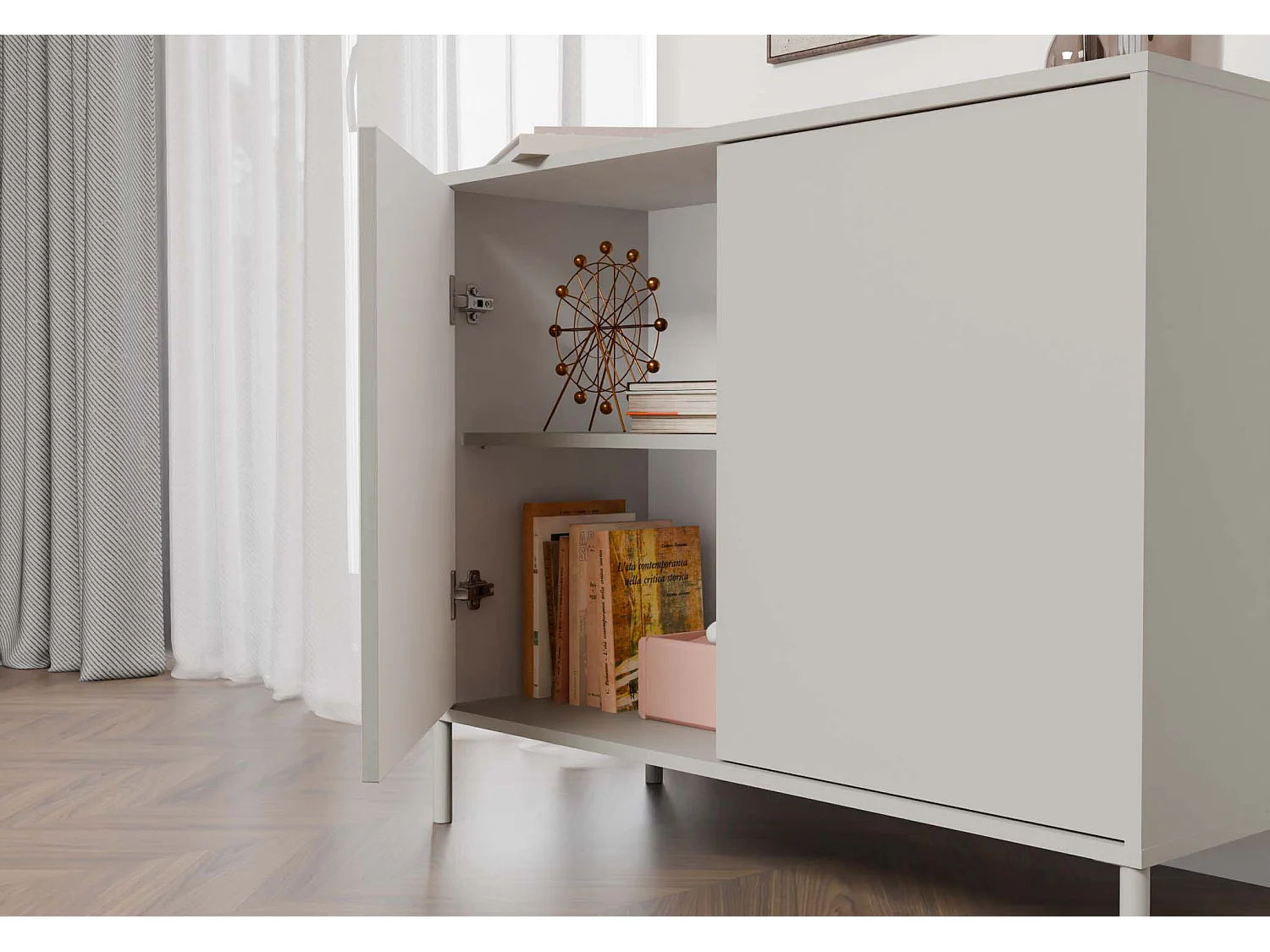 Komoda KAMARO 2D Slim |  Kaszmir | 104x40x82,5 cm | Nowoczesna