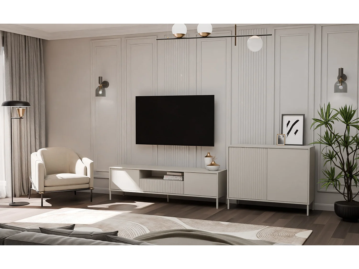 Komoda KAMARO 2D Slim |  Kaszmir | 104x40x82,5 cm | Nowoczesna