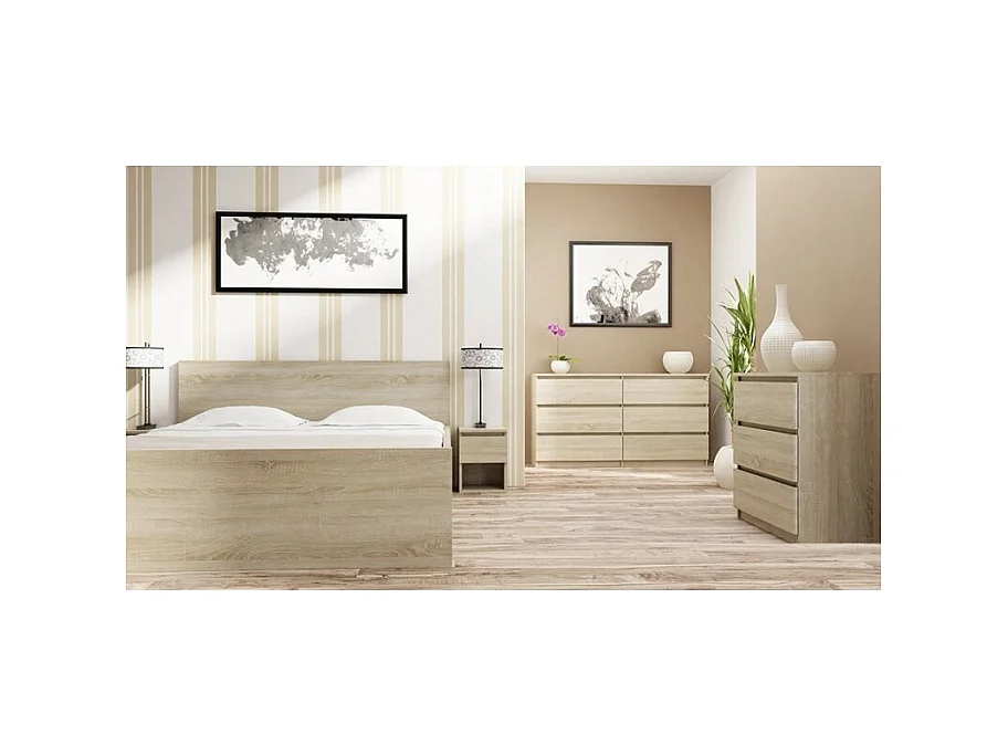 Komoda Malwa M3 | Dąb Sonoma | 70x40x75 cm | 3 szuflady