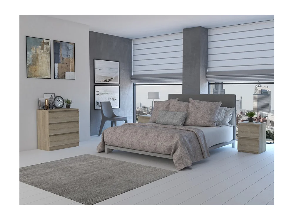 Komoda Malwa M3 | Dąb Sonoma | 70x40x75 cm | 3 szuflady