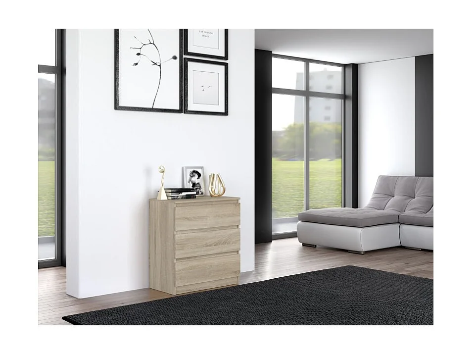 Komoda Malwa M3 | Dąb Sonoma | 70x40x75 cm | 3 szuflady
