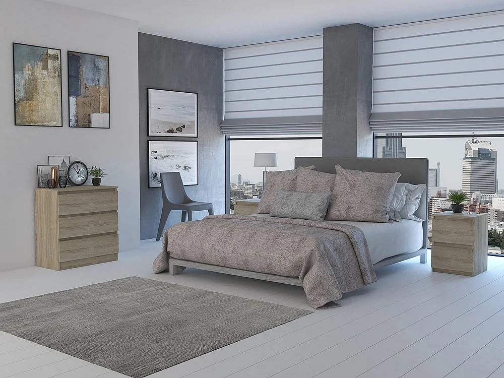 Komoda Malwa M3 | Dąb Sonoma | 70x40x75 cm | 3 szuflady