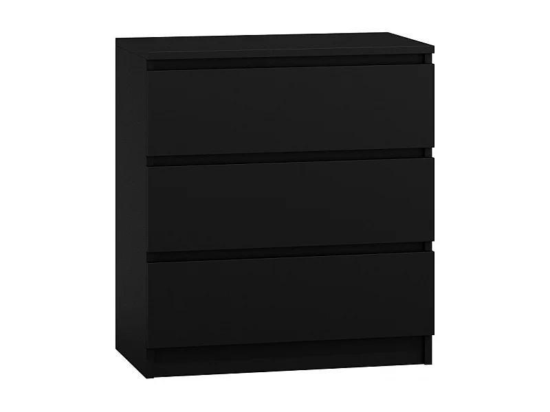 Komoda Malwa M3 | Czarna | 70x40x75 cm | 3 szuflady
