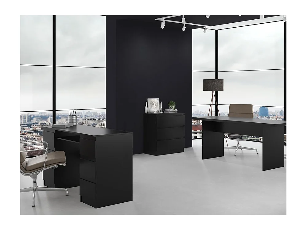 Komoda Malwa M3 | Czarna | 70x40x75 cm | 3 szuflady