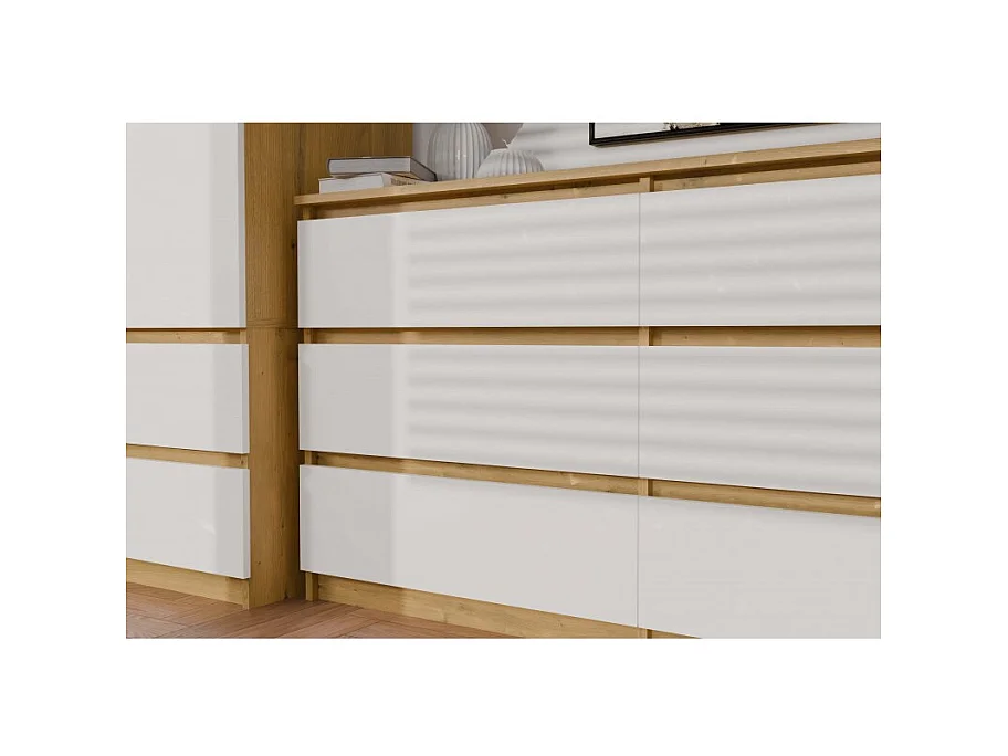 Komoda Malwa M6 | Dąb Artisan/Biały | 138x40x75 cm | Klasyczny Design