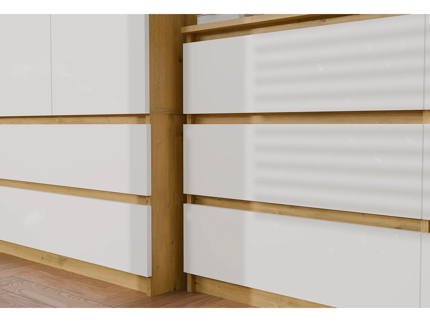 Komoda Malwa M6 | Dąb Artisan/Biały | 138x40x75 cm | Klasyczny Design