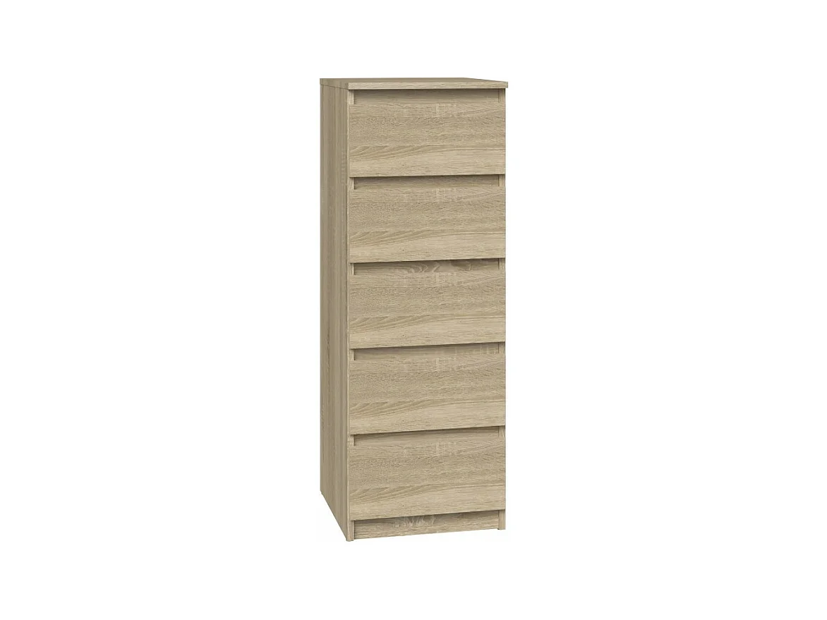 Komoda Malwa W5 | Dąb Sonoma | 40x45x111 cm | Komoda z  5 Szufladami