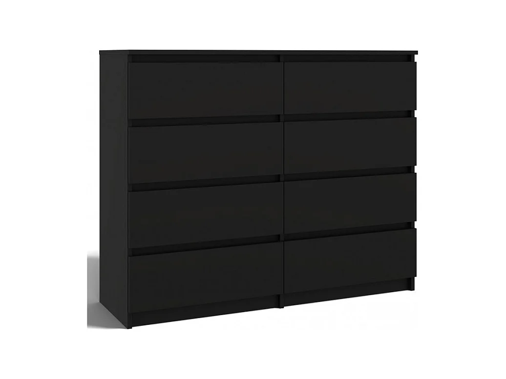 Komoda Malwa M8/120 | Czarny | 8 Szuflad | 120x40x97 cm | 8 Szuflad