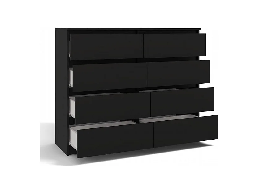 Komoda Malwa M8/120 | Czarny | 8 Szuflad | 120x40x97 cm | 8 Szuflad