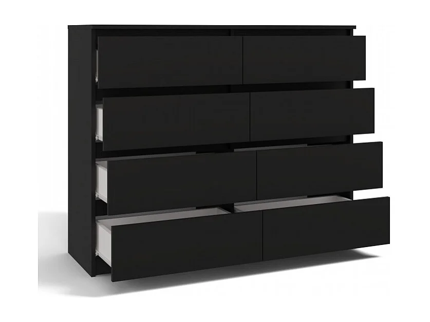 Komoda Malwa M8/120 | Czarny | 8 Szuflad | 120x40x97 cm | 8 Szuflad
