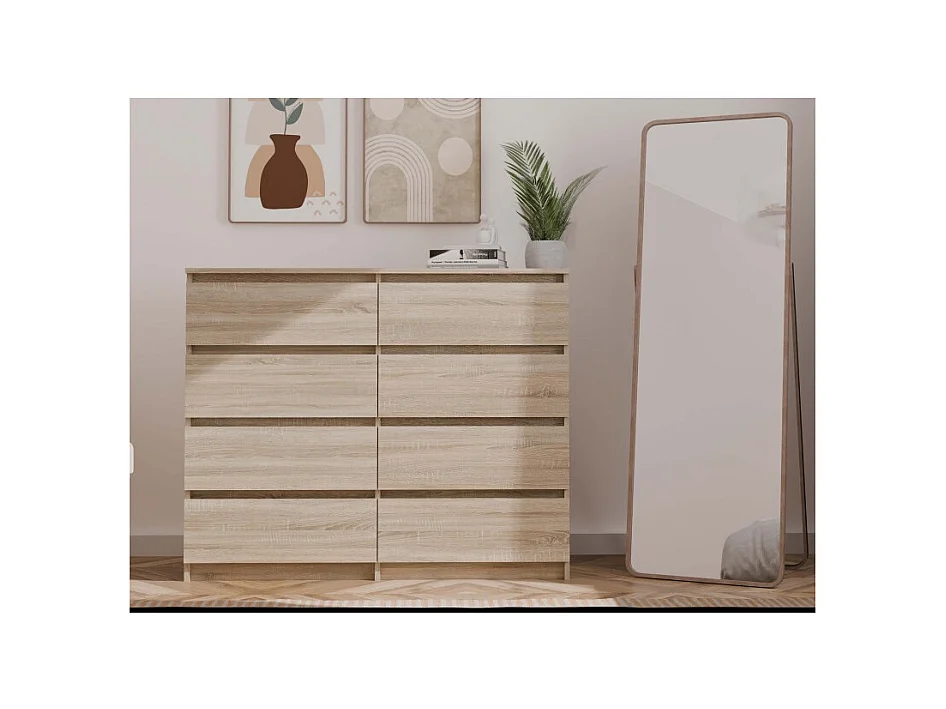 Komoda Malwa M8/140 | Dąb Sonoma | 138x40x97 cm |  8 Szuflad