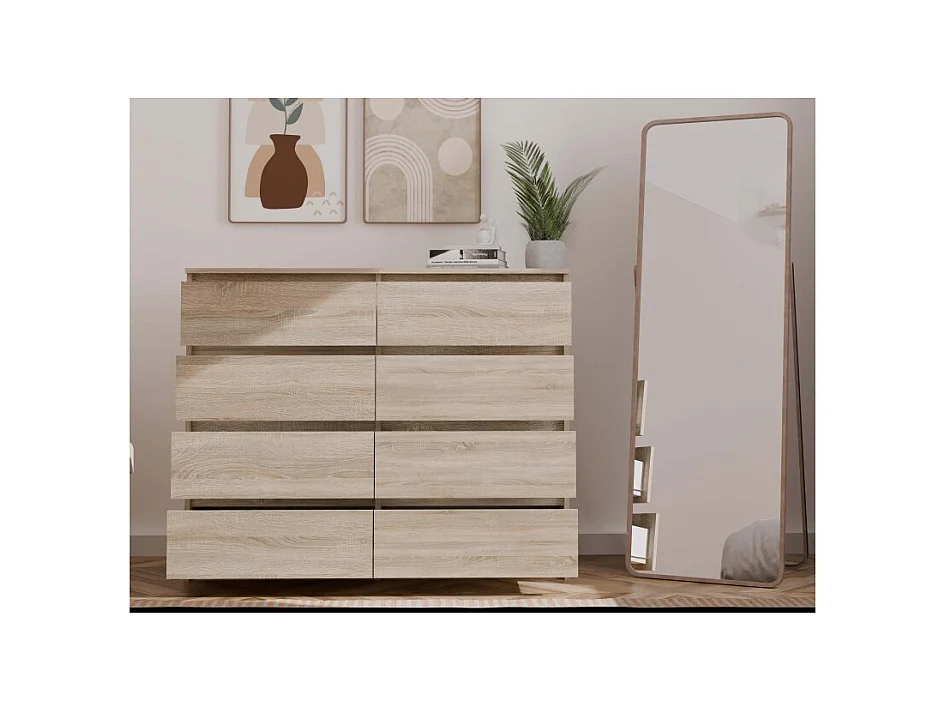 Komoda Malwa M8/140 | Dąb Sonoma | 138x40x97 cm |  8 Szuflad