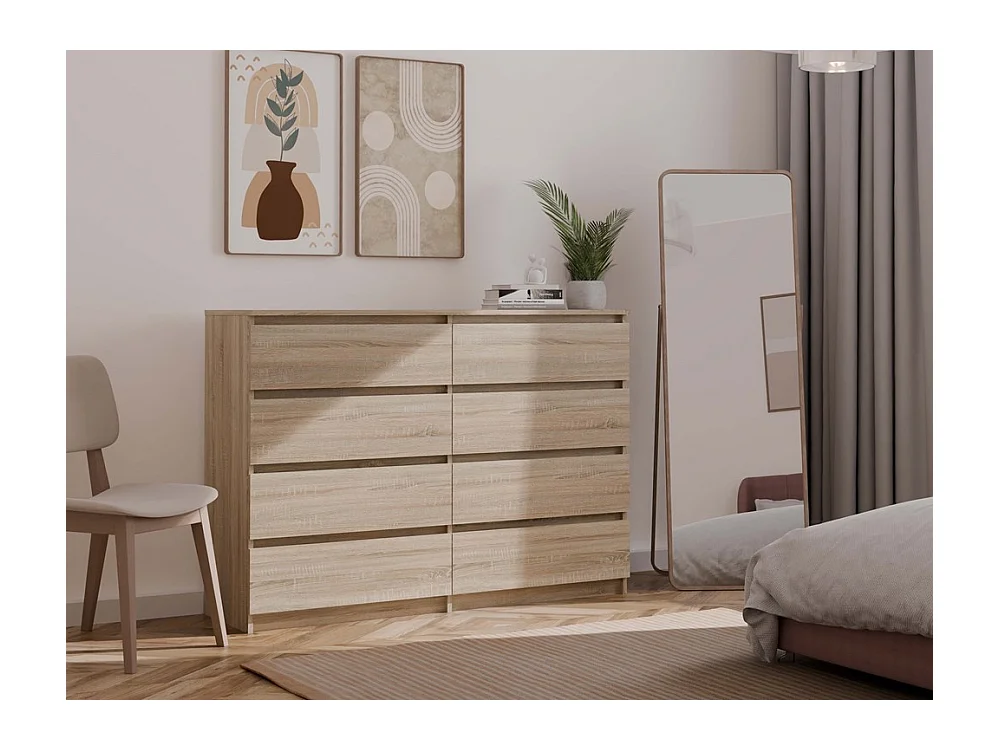 Komoda Malwa M8/140 | Dąb Sonoma | 138x40x97 cm |  8 Szuflad