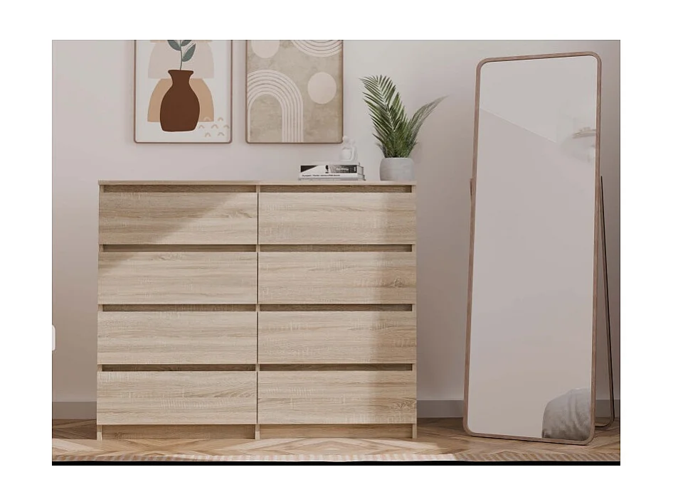 Komoda Malwa M8/140 | Dąb Sonoma | 138x40x97 cm |  8 Szuflad