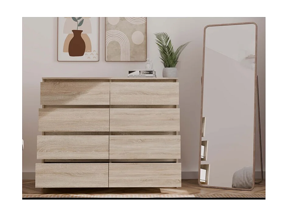Komoda Malwa M8/140 | Dąb Sonoma | 138x40x97 cm |  8 Szuflad