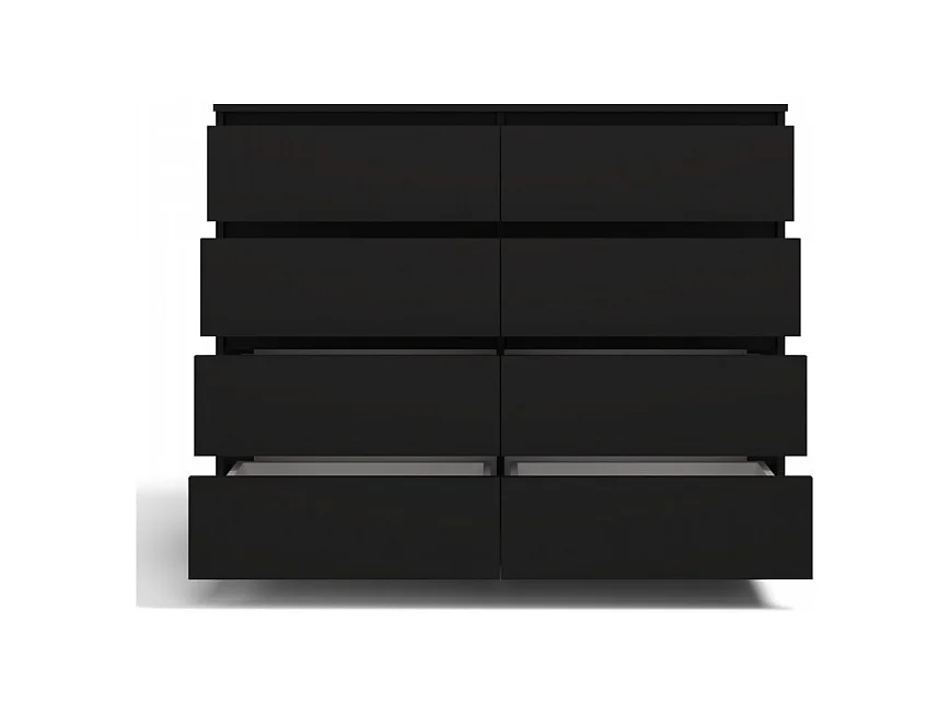 Komoda Malwa M8/140 |  Czarna | 138x40x97 cm |  8 Szuflad