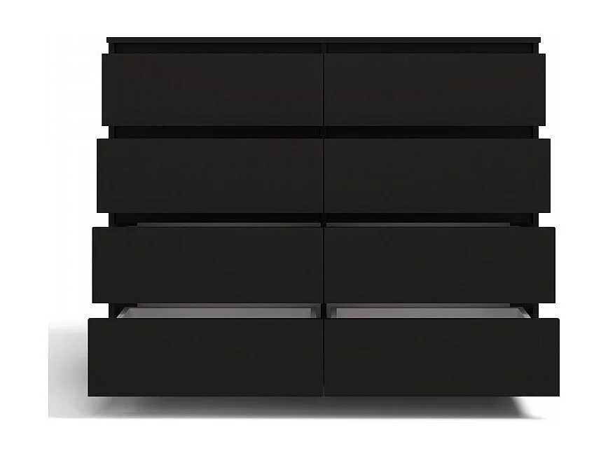 Komoda Malwa M8/140 |  Czarna | 138x40x97 cm |  8 Szuflad