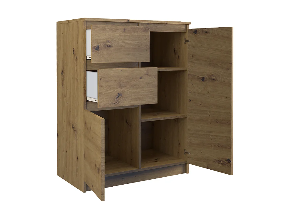 Komoda Malwa 2D2S | Dąb Artisan |  70x40x97 cm | 2 Drzwi 2 Szuflady