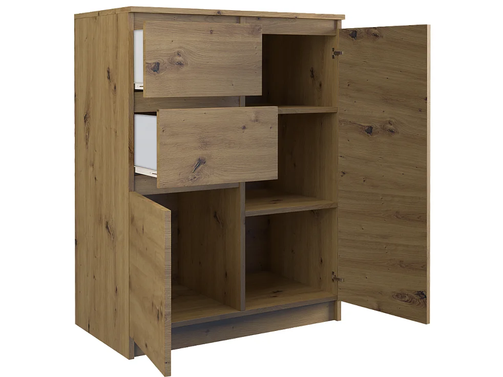 Komoda Malwa 2D2S | Dąb Artisan |  70x40x97 cm | 2 Drzwi 2 Szuflady