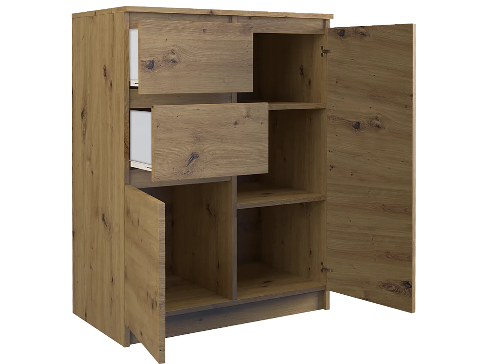 Komoda Malwa 2D2S | Dąb Artisan |  70x40x97 cm | 2 Drzwi 2 Szuflady