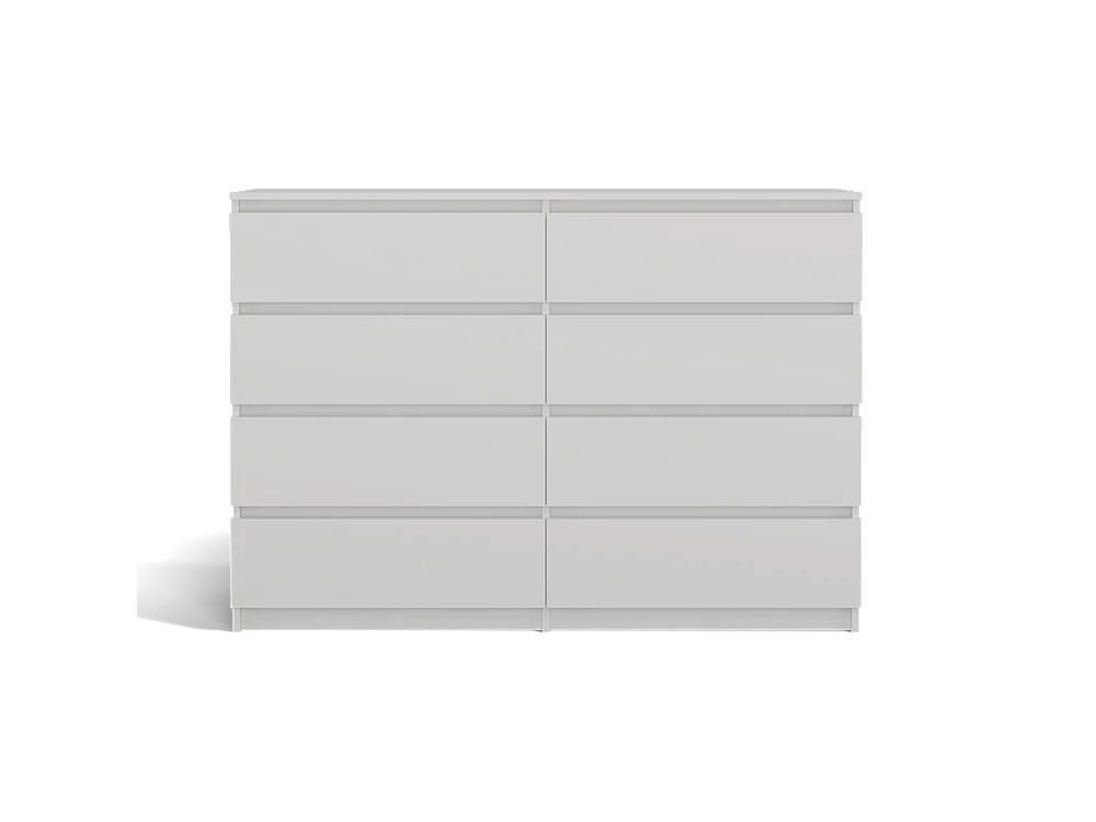 Komoda Malwa M8/140 |  Biała | 138x40x97 cm |  8 Szuflad