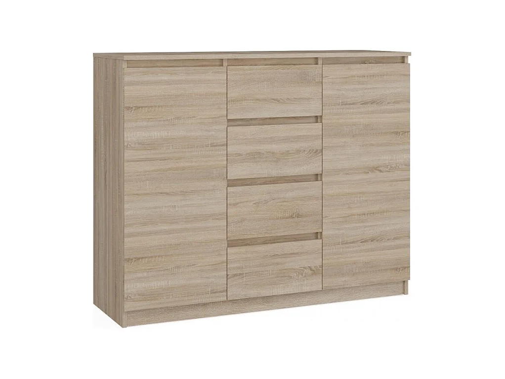 Komoda Malwa 2D4S | Dąb Sonoma | 120x40x97 cm | 2 Drzwi, 4 Szuflady