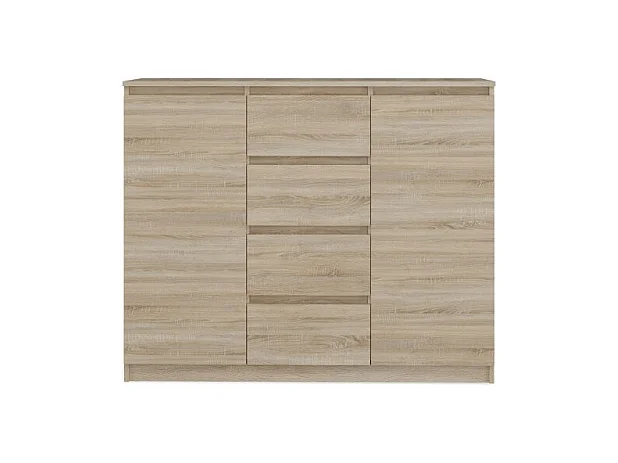 Komoda Malwa 2D4S | Dąb Sonoma | 120x40x97 cm | 2 Drzwi, 4 Szuflady
