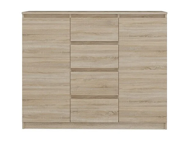 Komoda Malwa 2D4S | Dąb Sonoma | 120x40x97 cm | 2 Drzwi, 4 Szuflady