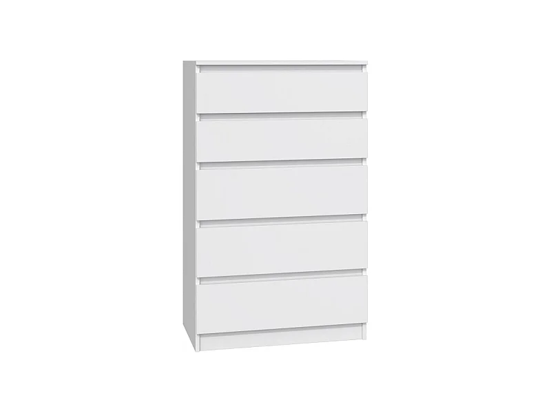 Komoda Malwa M5 |Biała | 70x40x109,5 cm | Komoda z 5 Szufladami