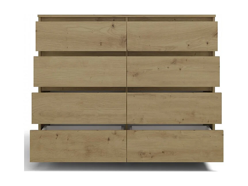Komoda Malwa M8/120 | Dąb Artisan | 120x40x97 cm | 8 Szuflad
