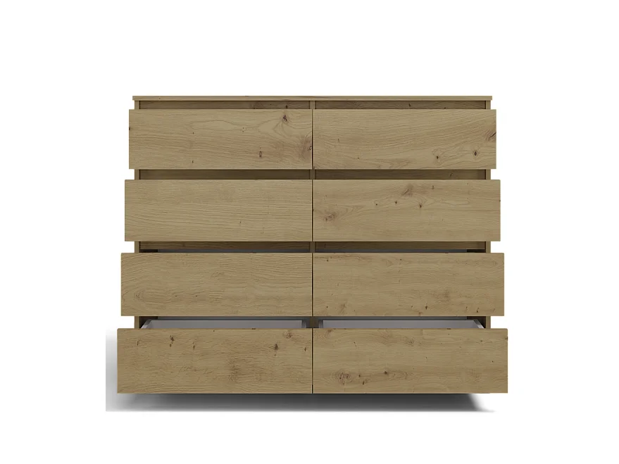 Komoda Malwa M8/120 | Dąb Artisan | 120x40x97 cm | 8 Szuflad