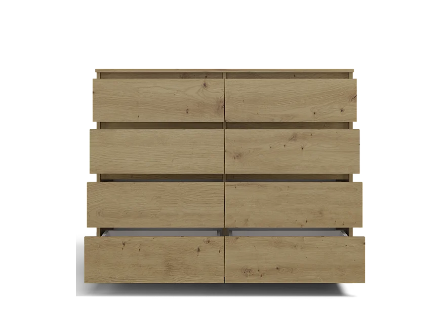 Komoda Malwa M8/120 | Dąb Artisan | 120x40x97 cm | 8 Szuflad
