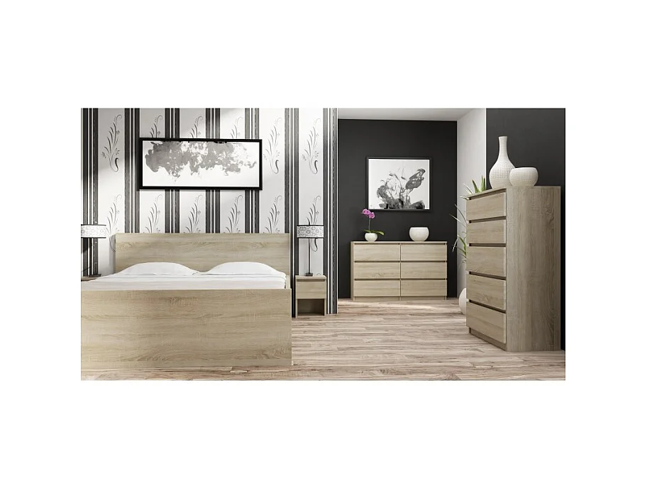 Komoda Malwa M5 | Dąb Sonoma | 70x40x109,5 cm | Komoda z 5 Szufladami