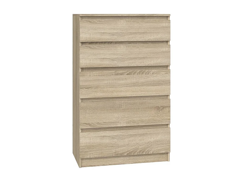 Komoda Malwa M5 | Dąb Sonoma | 70x40x109,5 cm | Komoda z 5 Szufladami