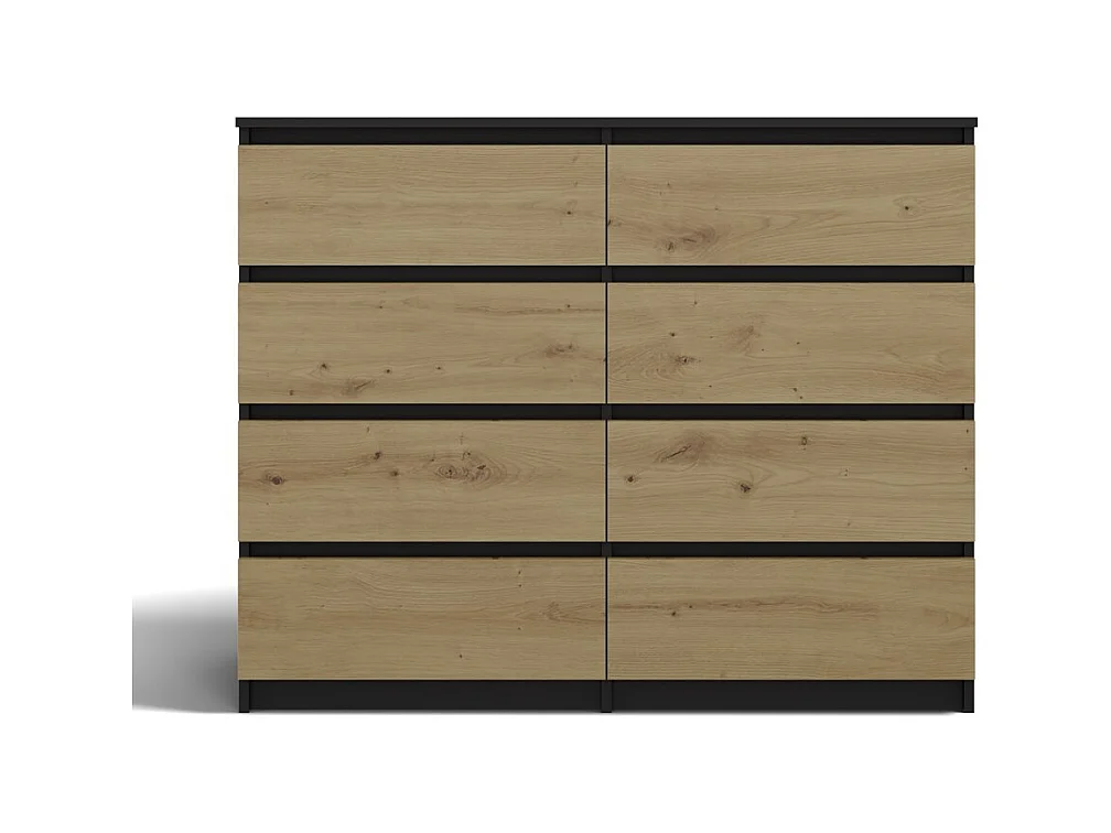 Komoda Malwa M8/120 | Antracyt/Dąb Artisan | 120x40x97 cm | 8 Szuflad
