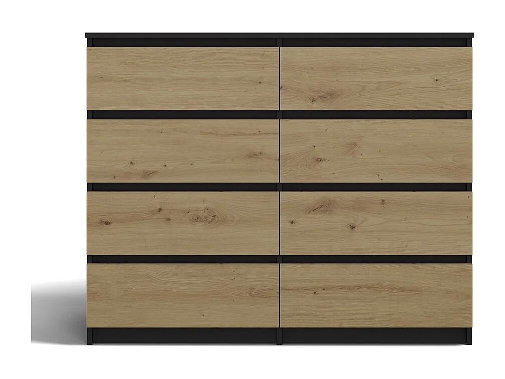 Komoda Malwa M8/120 | Antracyt/Dąb Artisan | 120x40x97 cm | 8 Szuflad