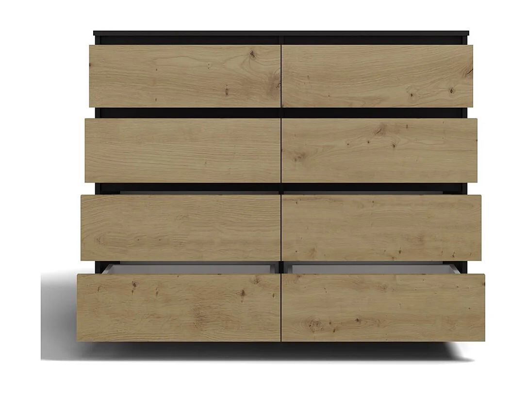 Komoda Malwa M8/120 | Antracyt/Dąb Artisan | 120x40x97 cm | 8 Szuflad
