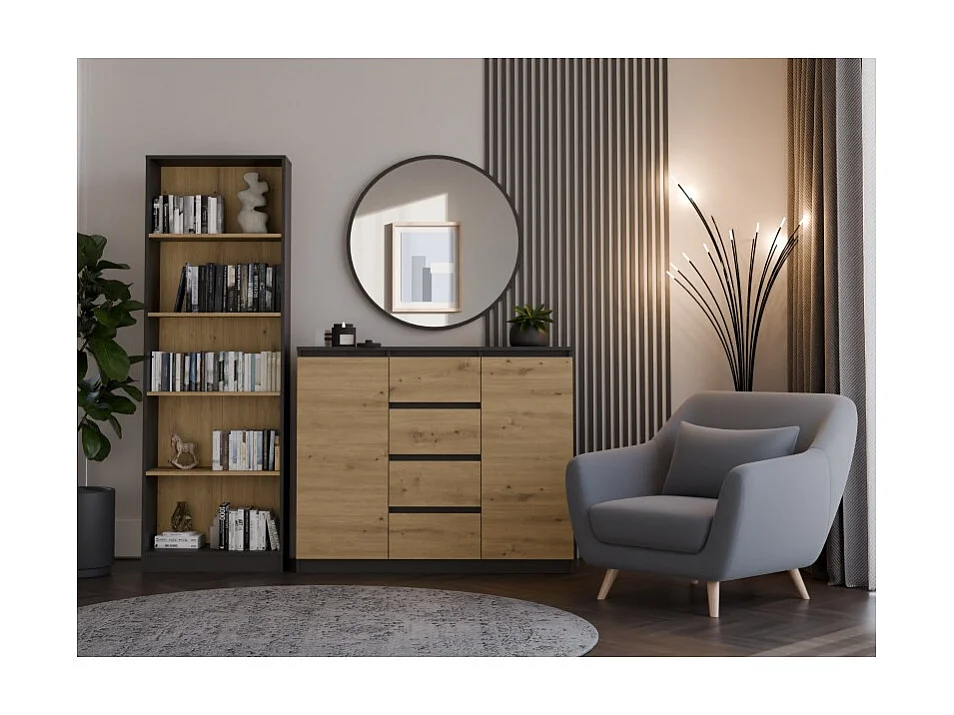 Commode Malwa 2D4S/120 ANTHRACITE ARTISAN