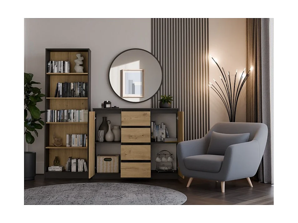 Commode Malwa 2D4S/120 ANTHRACITE ARTISAN